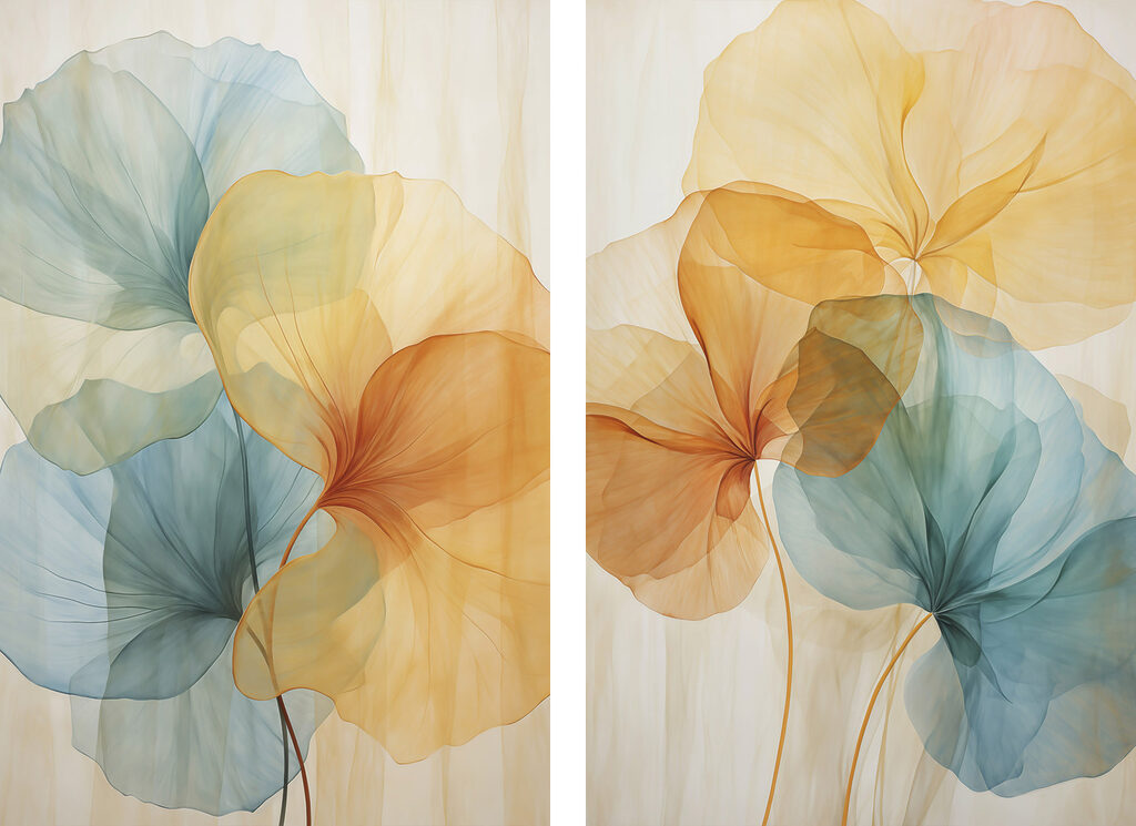 Soft hues blend in harmonious display Soft hues blend in harmonious display