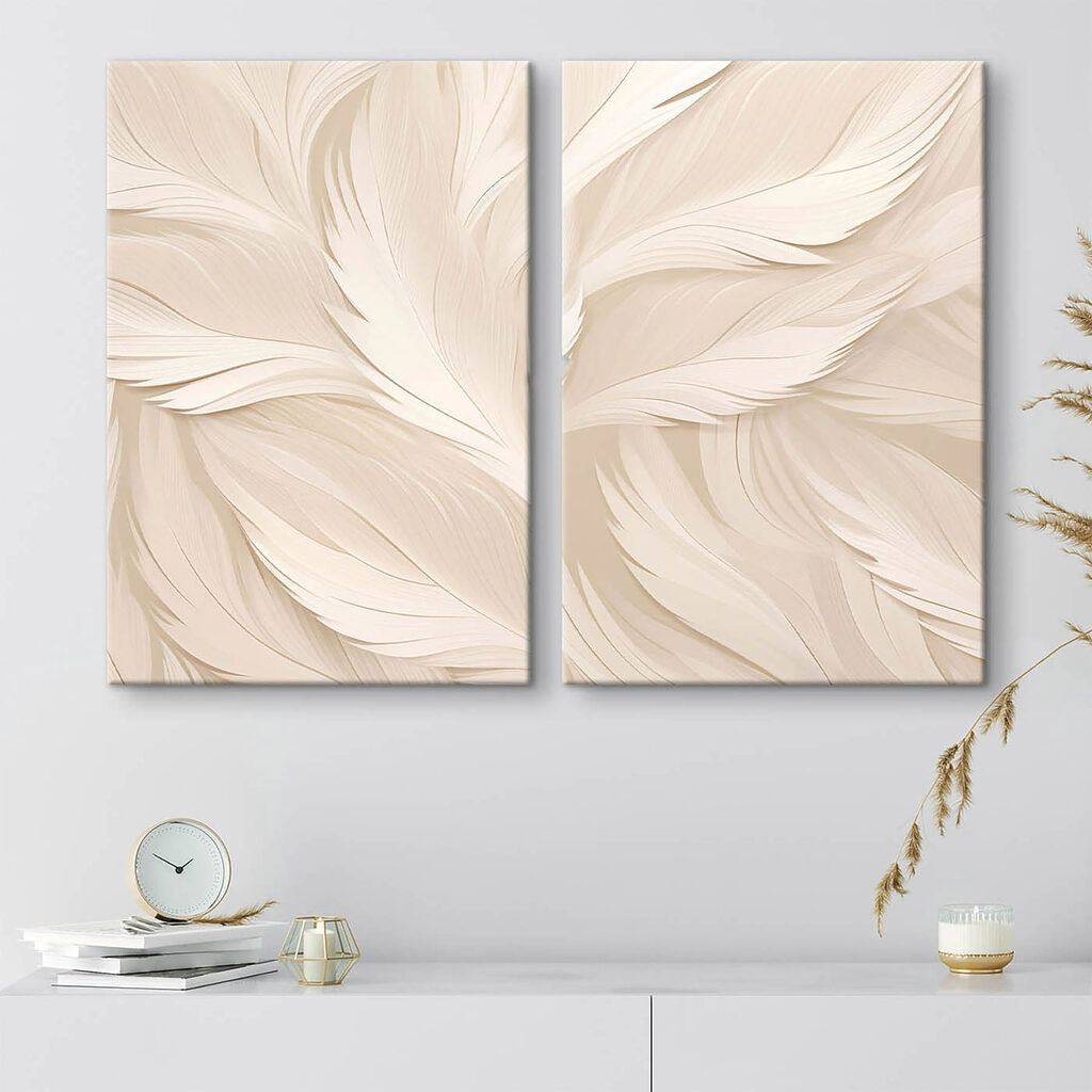 White feather pattern on a white surface White feather pattern on a white surface