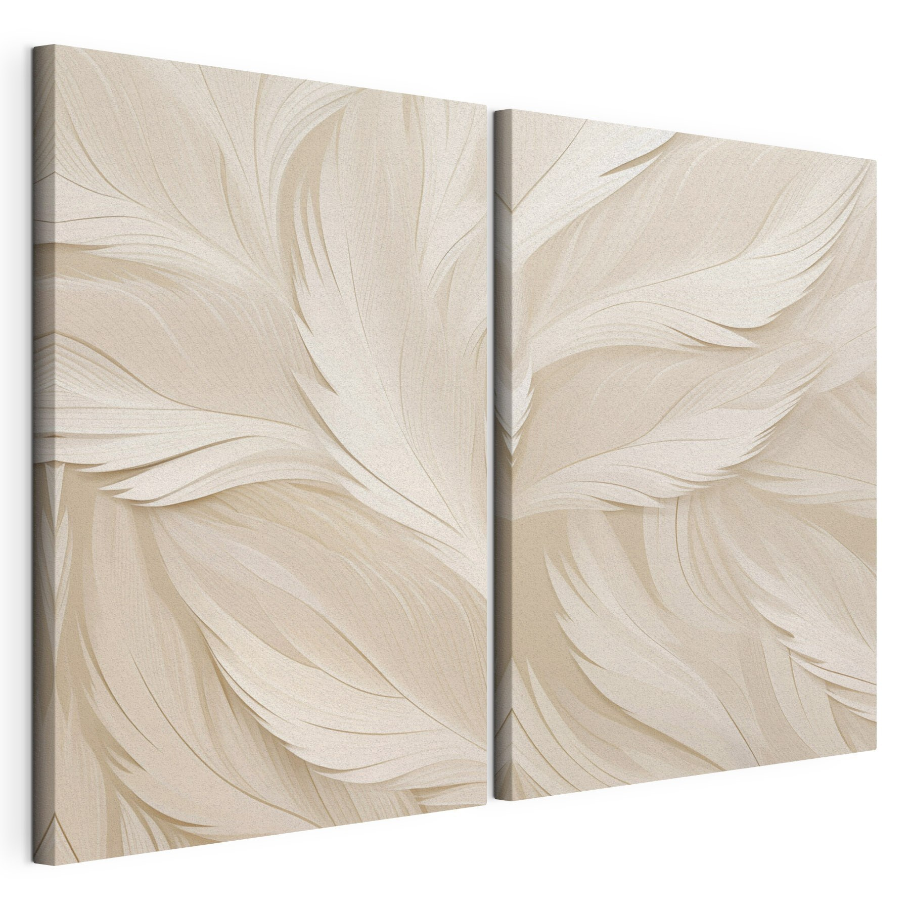 White feather pattern on a white surface White feather pattern on a white surface