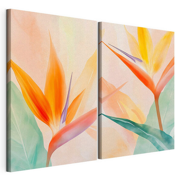 Blumen-Collage Modularer Leinwanddruck Blumen-Collage