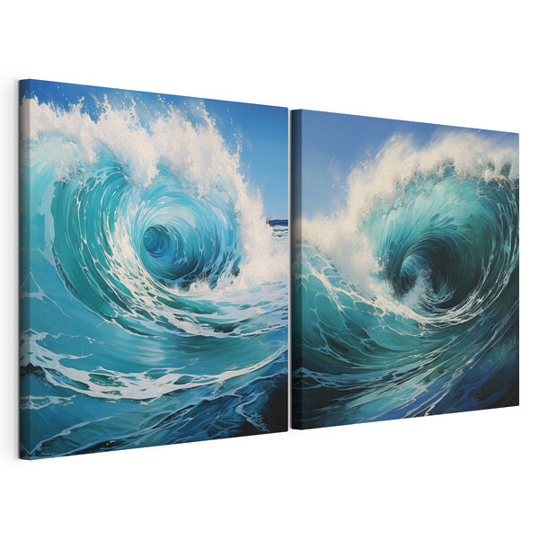Modularer Leinwanddruck Collage einer Welle