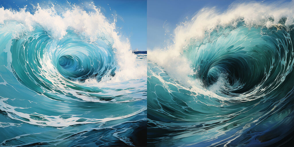 Collage of a wave Collage of a wave