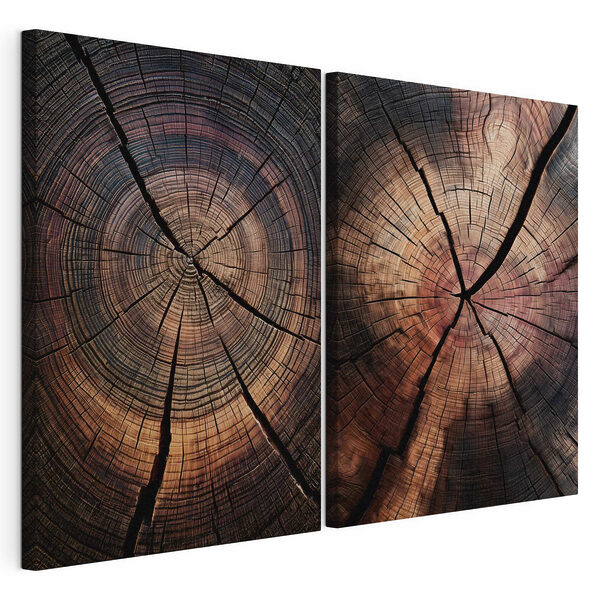 Natürliche Maserungen in altem Holz Modularer Leinwanddruck Natürliche Maserungen in altem Holz