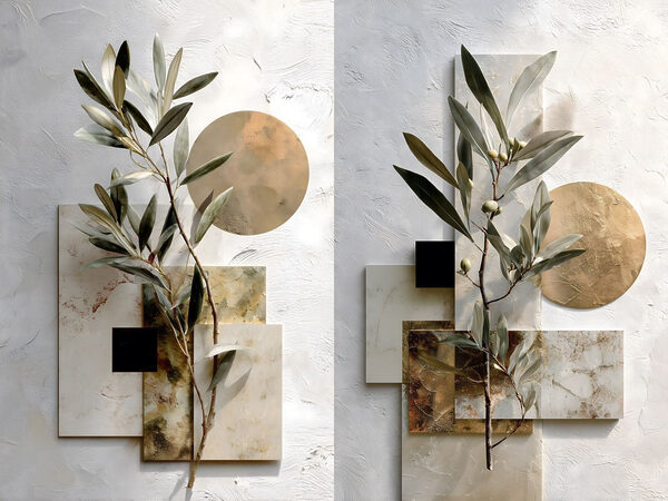 Natural elegance with leafy accents Natural elegance with leafy accents