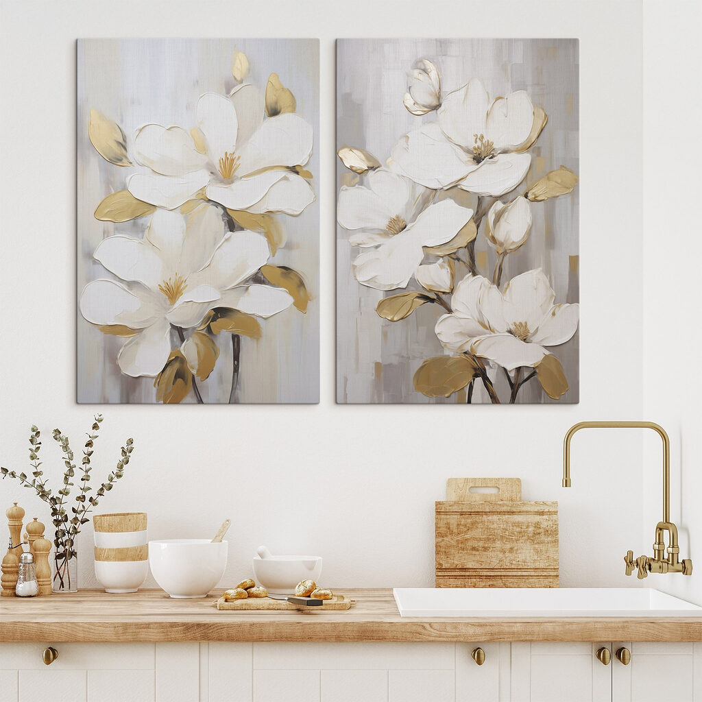 Painting of white flowers Painting of white flowers