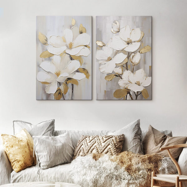 Painting of white flowers Painting of white flowers