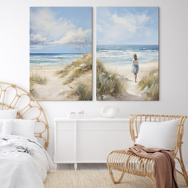 Woman walking on a beach Woman walking on a beach