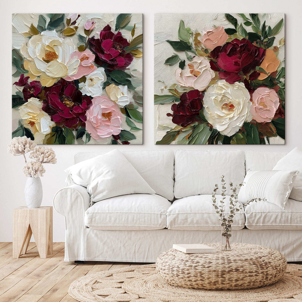 Blooming flowers in soft colors