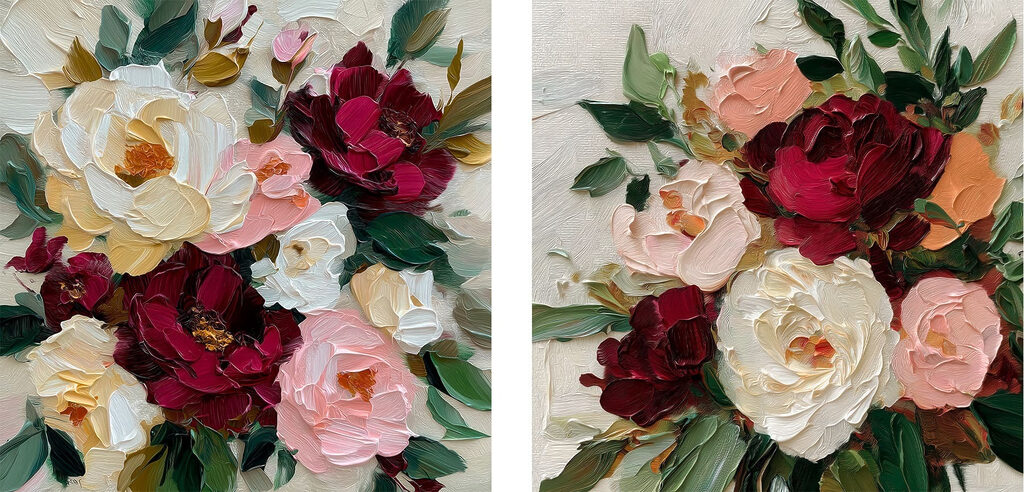 Blooming flowers in soft colors