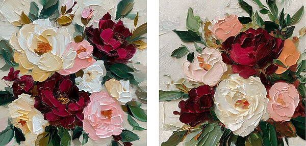 Blooming flowers in soft colors