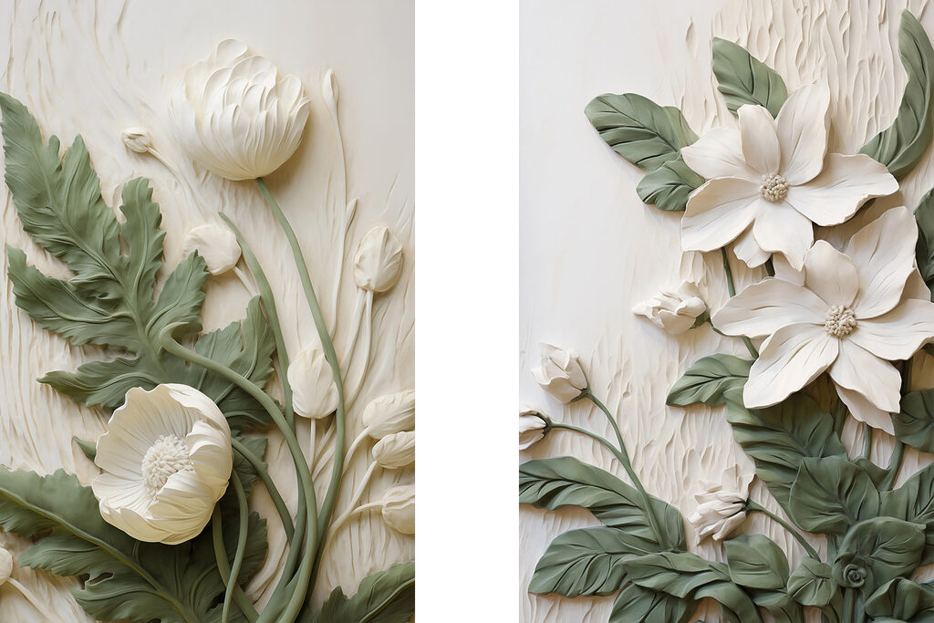 Elegant floral designs in soft hues Elegant floral designs in soft hues