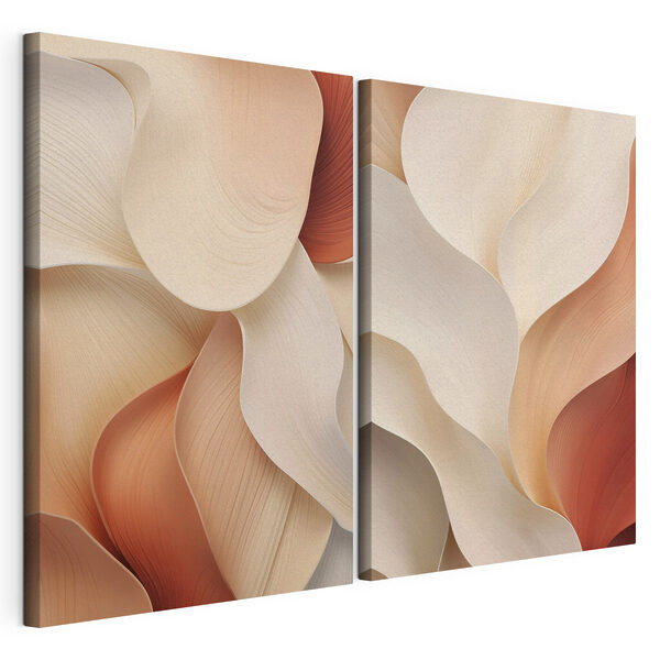 Fließende Formen in einer sanften Farbpalette Modularer Leinwanddruck Fließende Formen in einer sanften Farbpalette