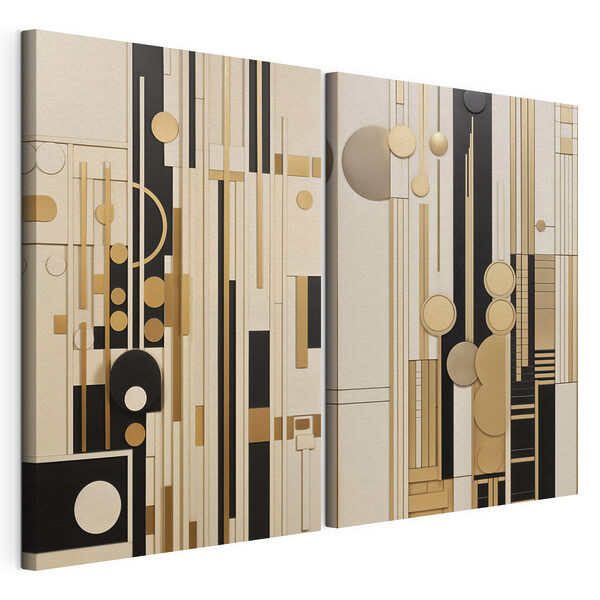 Kunstcollage mit verschiedenen Formen und Farben Modularer Leinwanddruck Kunstcollage mit verschiedenen Formen und Farben
