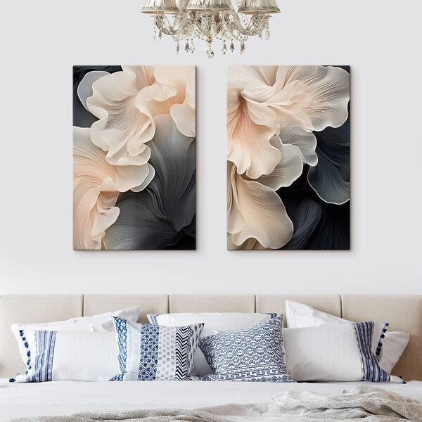- Flowing lines in soft hues - Flowing lines in soft hues