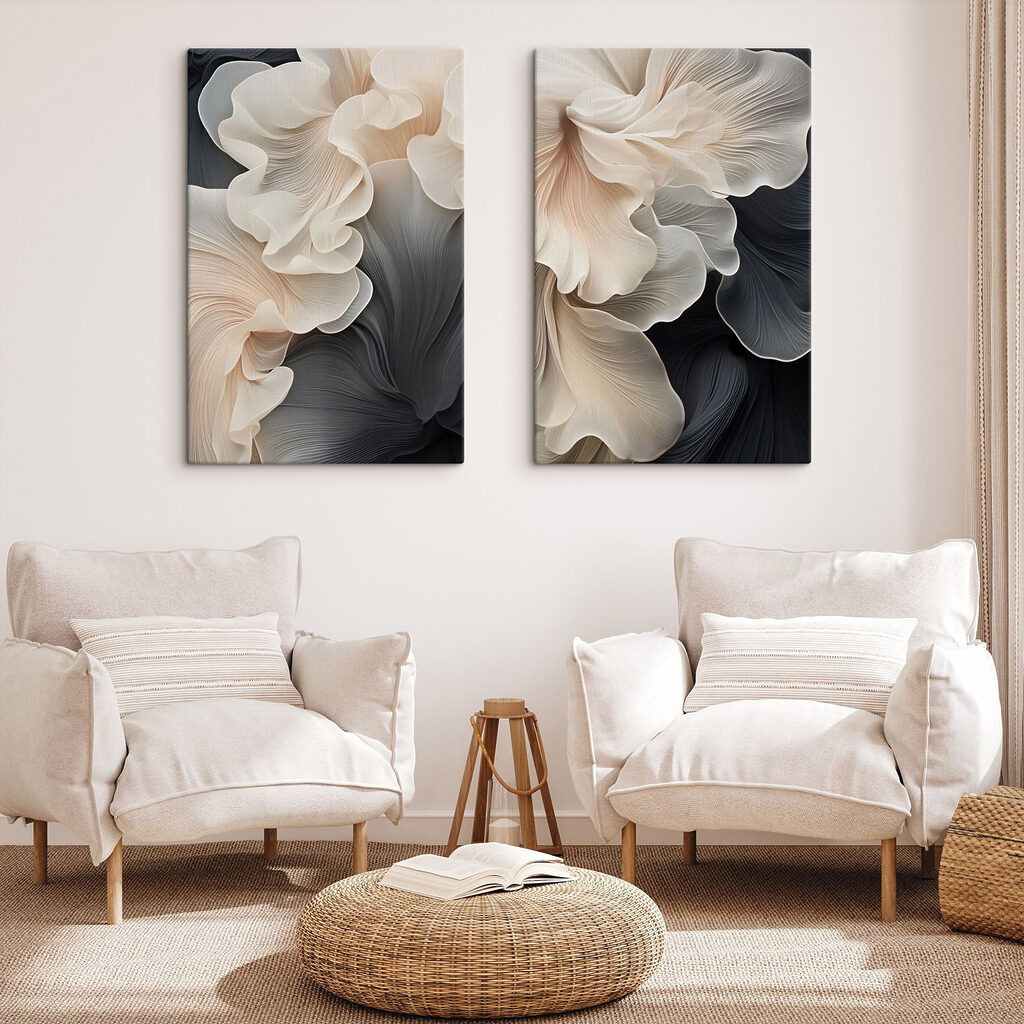 - Flowing lines in soft hues - Flowing lines in soft hues