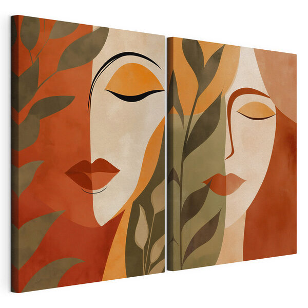 Collage des Gesichts einer Frau Modularer Leinwanddruck Collage des Gesichts einer Frau