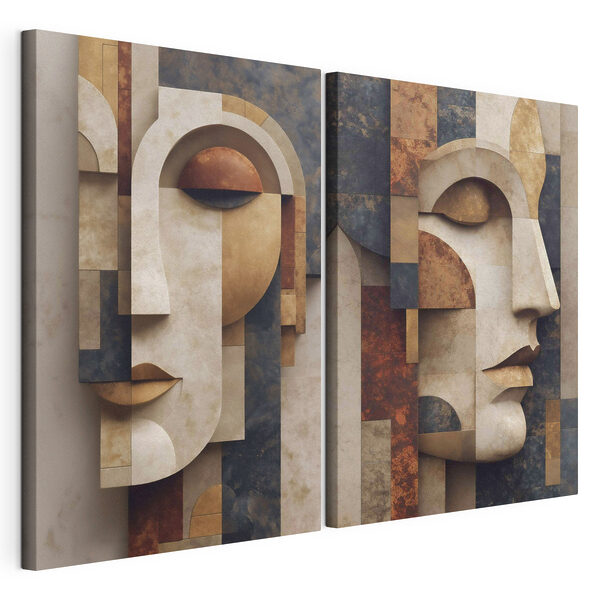 Collage eines Gesichts Modularer Leinwanddruck Collage eines Gesichts