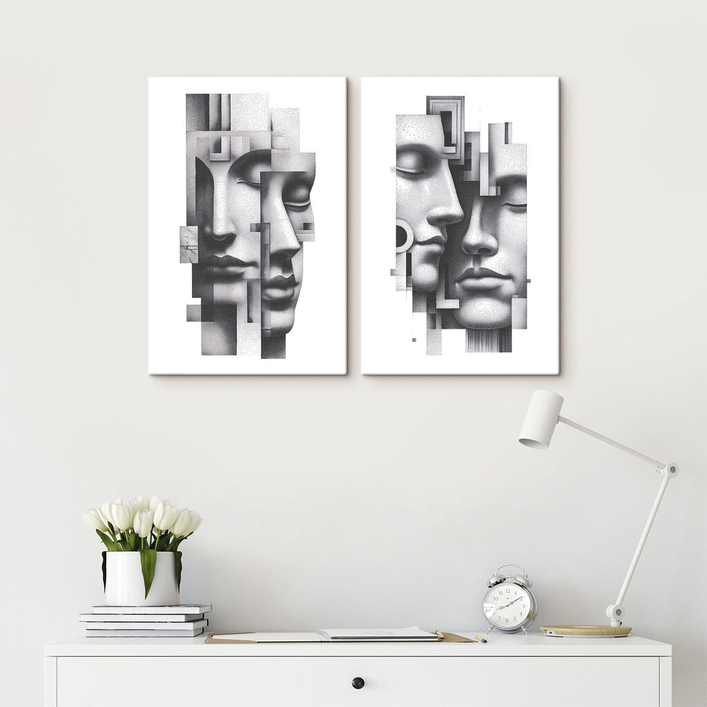 Faces intertwined in abstract harmony Faces intertwined in abstract harmony