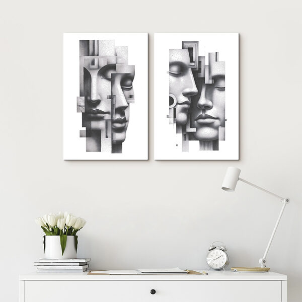 Faces intertwined in abstract harmony Faces intertwined in abstract harmony