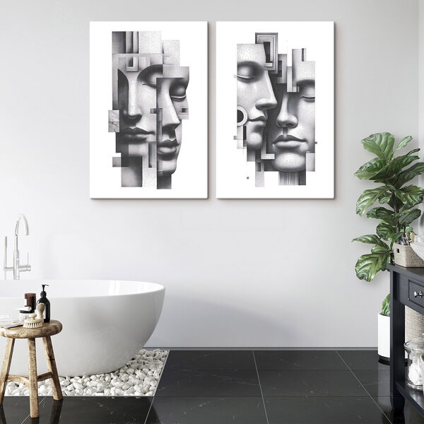 Faces intertwined in abstract harmony Faces intertwined in abstract harmony