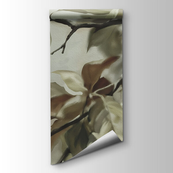Painting of a tree branch with leaves