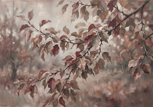 Tree branch with brown leaves