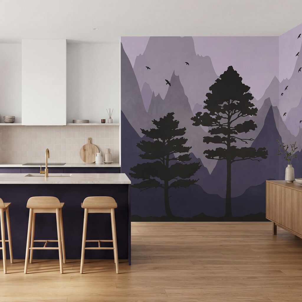Landschaft mit Bergen und Bäumen Landschaft mit Bergen und Bäumen