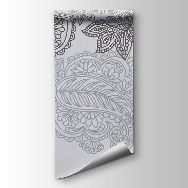 Grey and white background with paisley design Grey and white background with paisley design