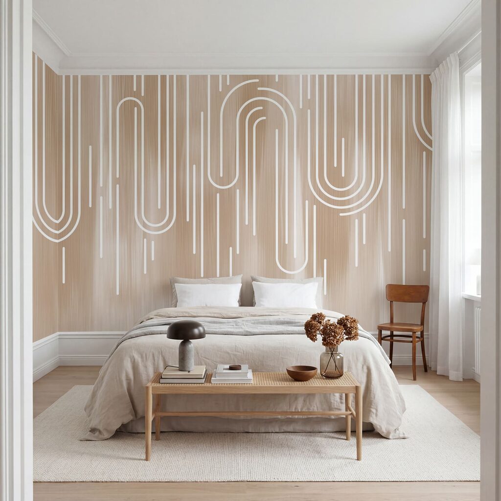 Weiße Linien auf braunem Hintergrund Weiße Linien auf braunem Hintergrund