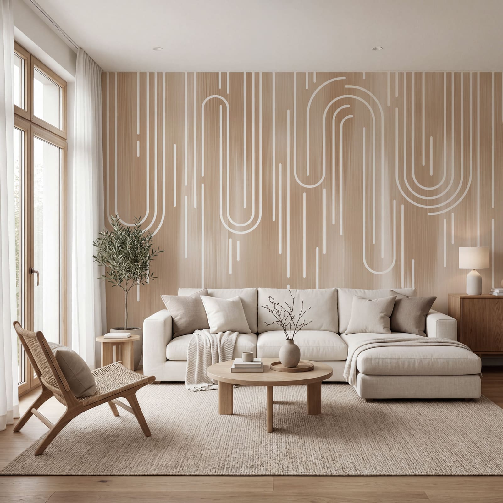 Weiße Linien auf braunem Hintergrund Weiße Linien auf braunem Hintergrund