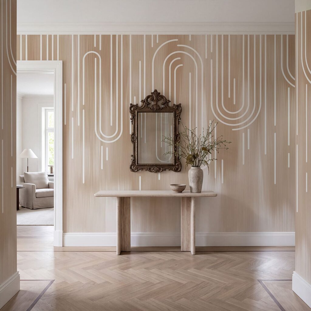 Weiße Linien auf braunem Hintergrund Weiße Linien auf braunem Hintergrund