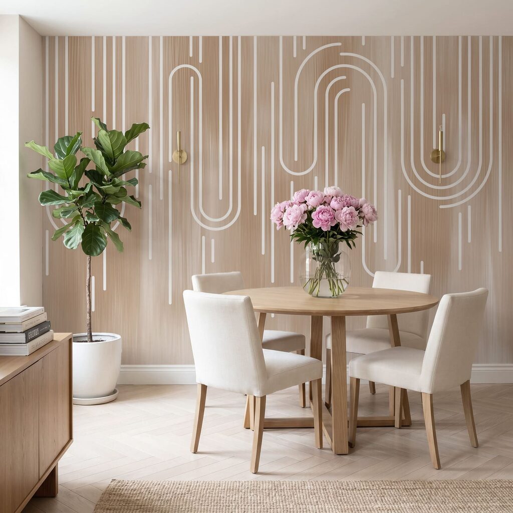 Weiße Linien auf braunem Hintergrund Weiße Linien auf braunem Hintergrund