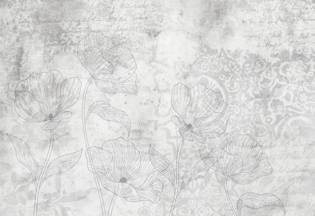 Grey and white floral pattern Grey and white floral pattern