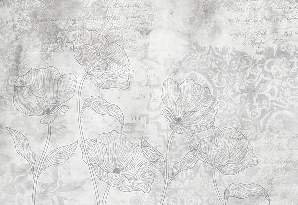 Grey and white floral pattern Grey and white floral pattern