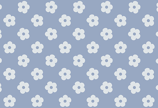 Pattern of white flowers on a blue background