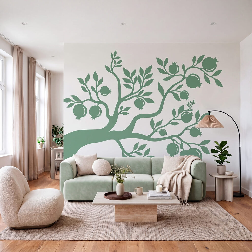 Baum mit Blättern und Früchten Baum mit Blättern und Früchten