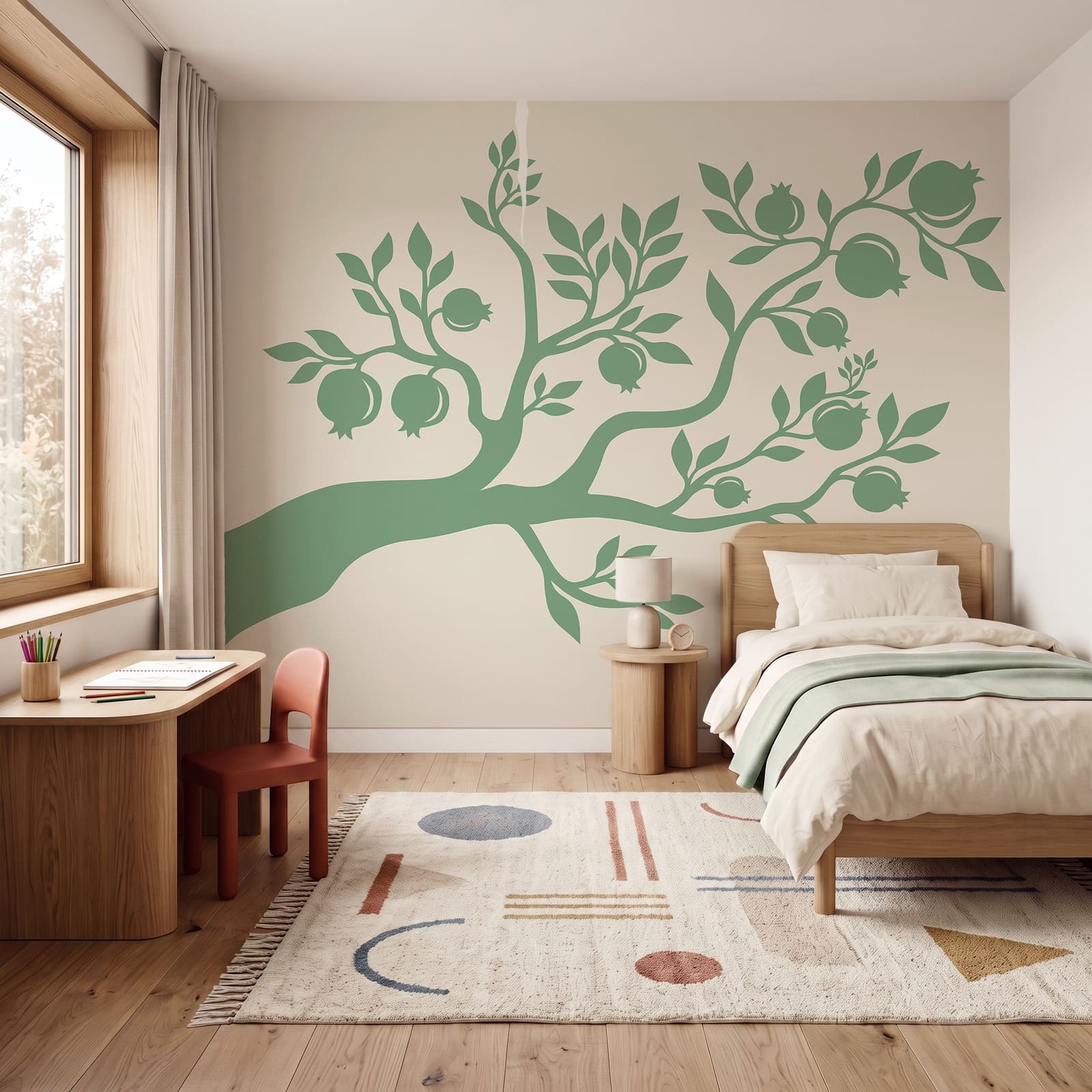 Baum mit Blättern und Früchten Baum mit Blättern und Früchten