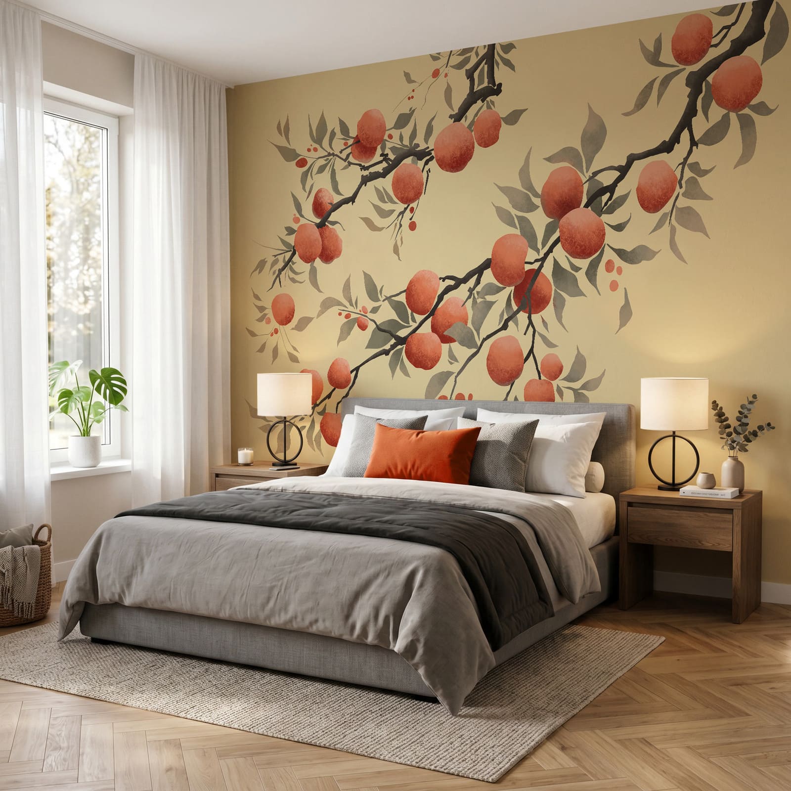 Zweig mit Orangen daran Zweig mit Orangen daran