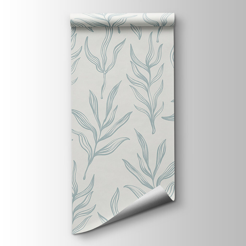 Pattern of leaves on a white background