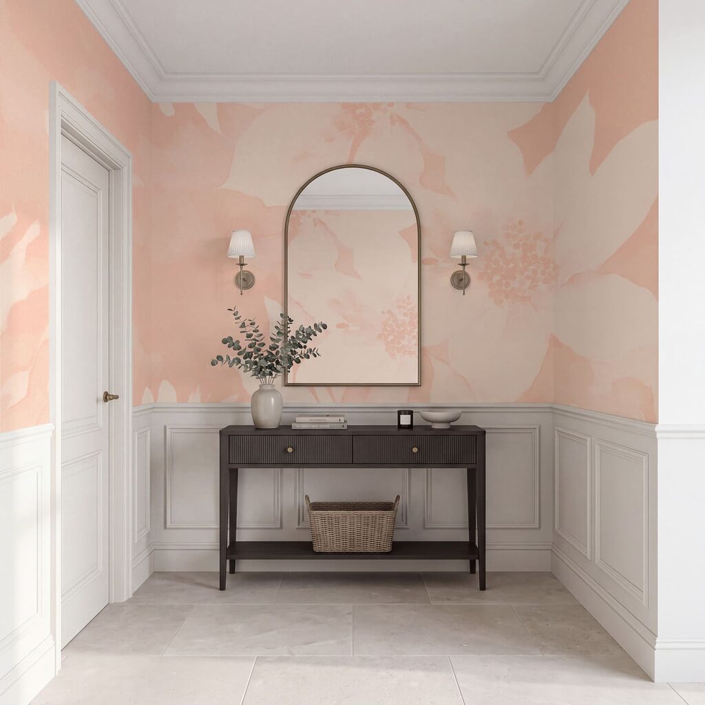 Weiße Blumen auf rosa Hintergrund Weiße Blumen auf rosa Hintergrund