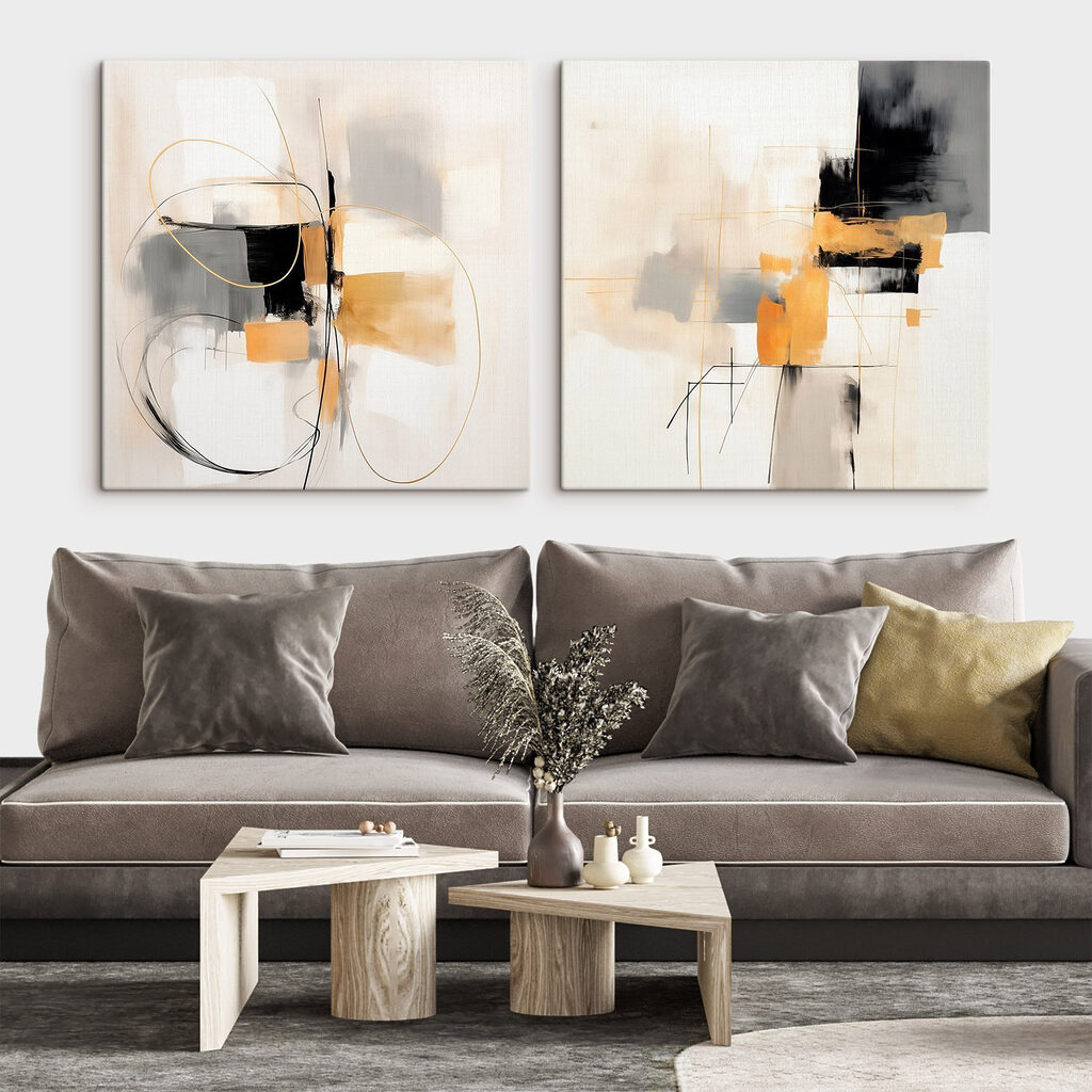 Two paintings of different colors Two paintings of different colors