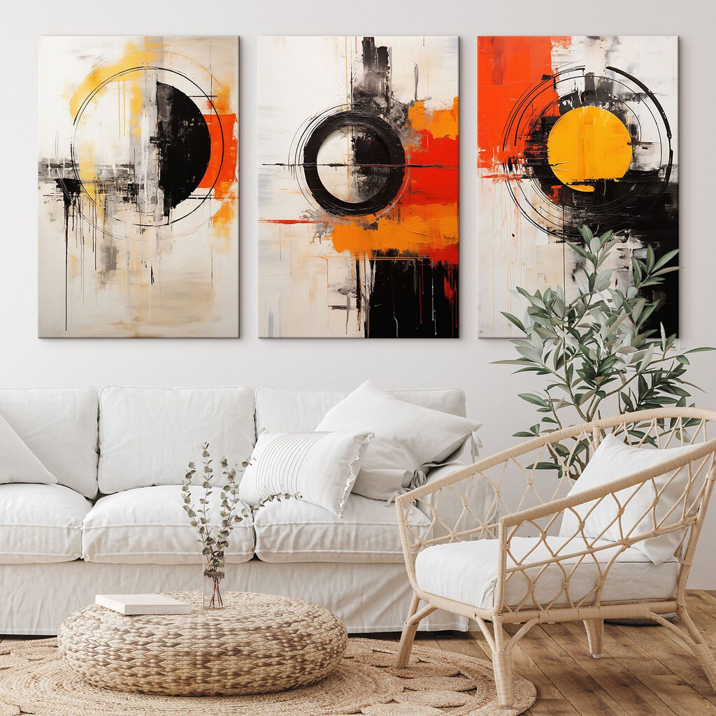Group of paintings with different colors