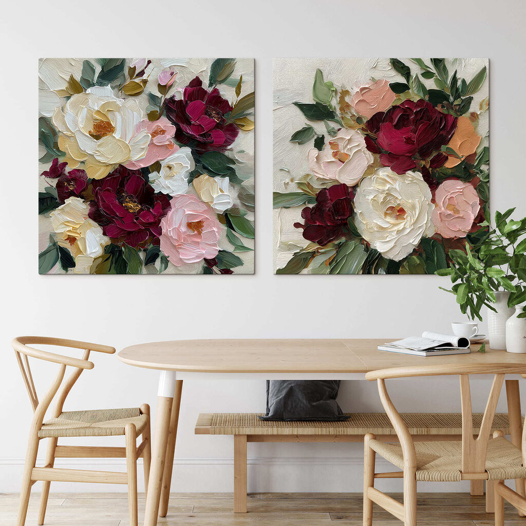 Blooming flowers in soft colors