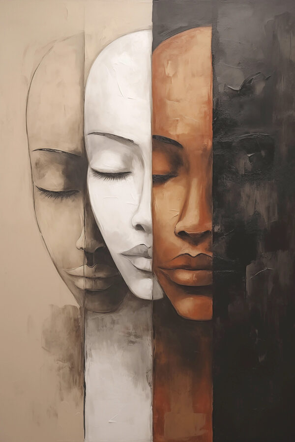 Painting of a woman's face Painting of a woman's face