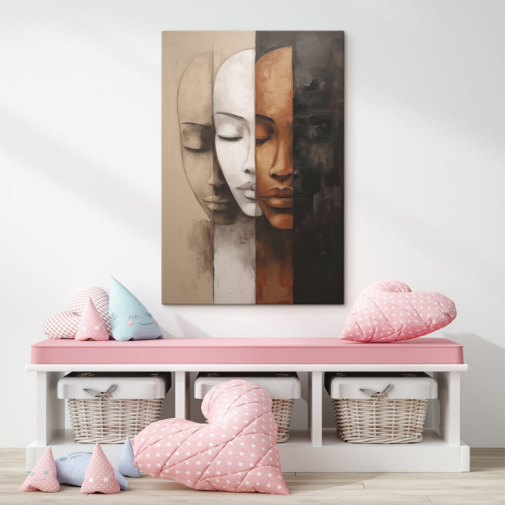Painting of a woman's face Painting of a woman's face
