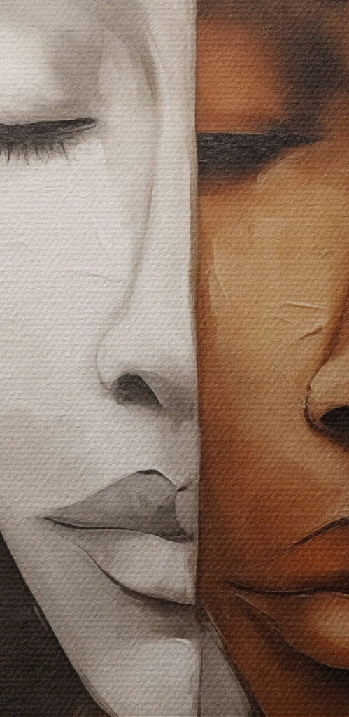Painting of a woman's face Painting of a woman's face