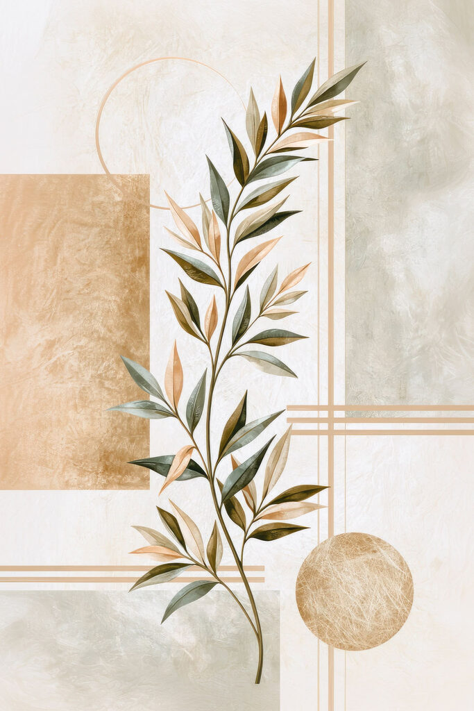Painting of a plant with leaves