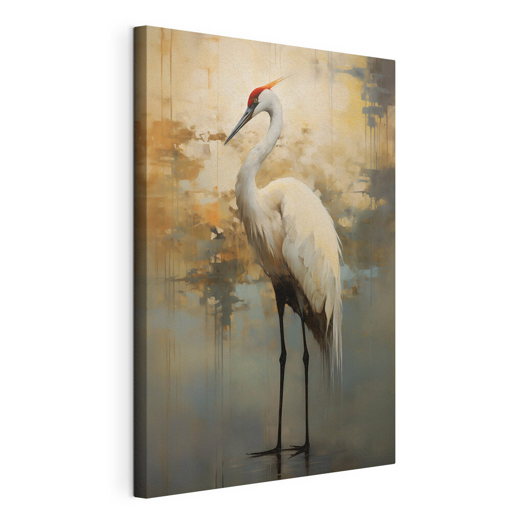 White bird with long legs and a long beak White bird with long legs and a long beak
