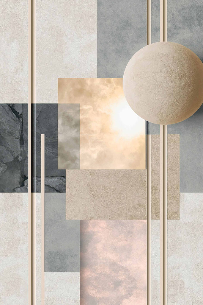 White ball on a stick with squares and lines