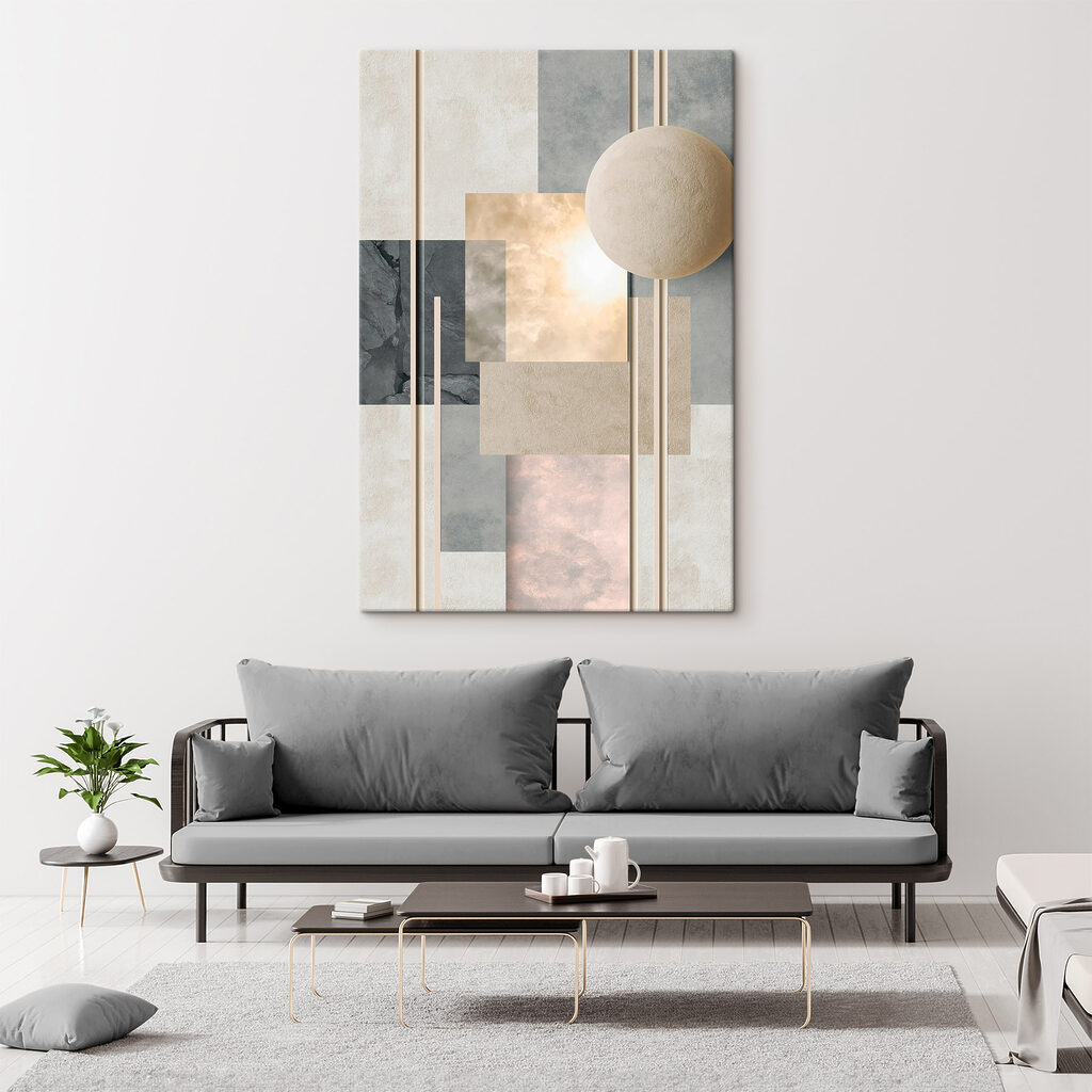 White ball on a stick with squares and lines